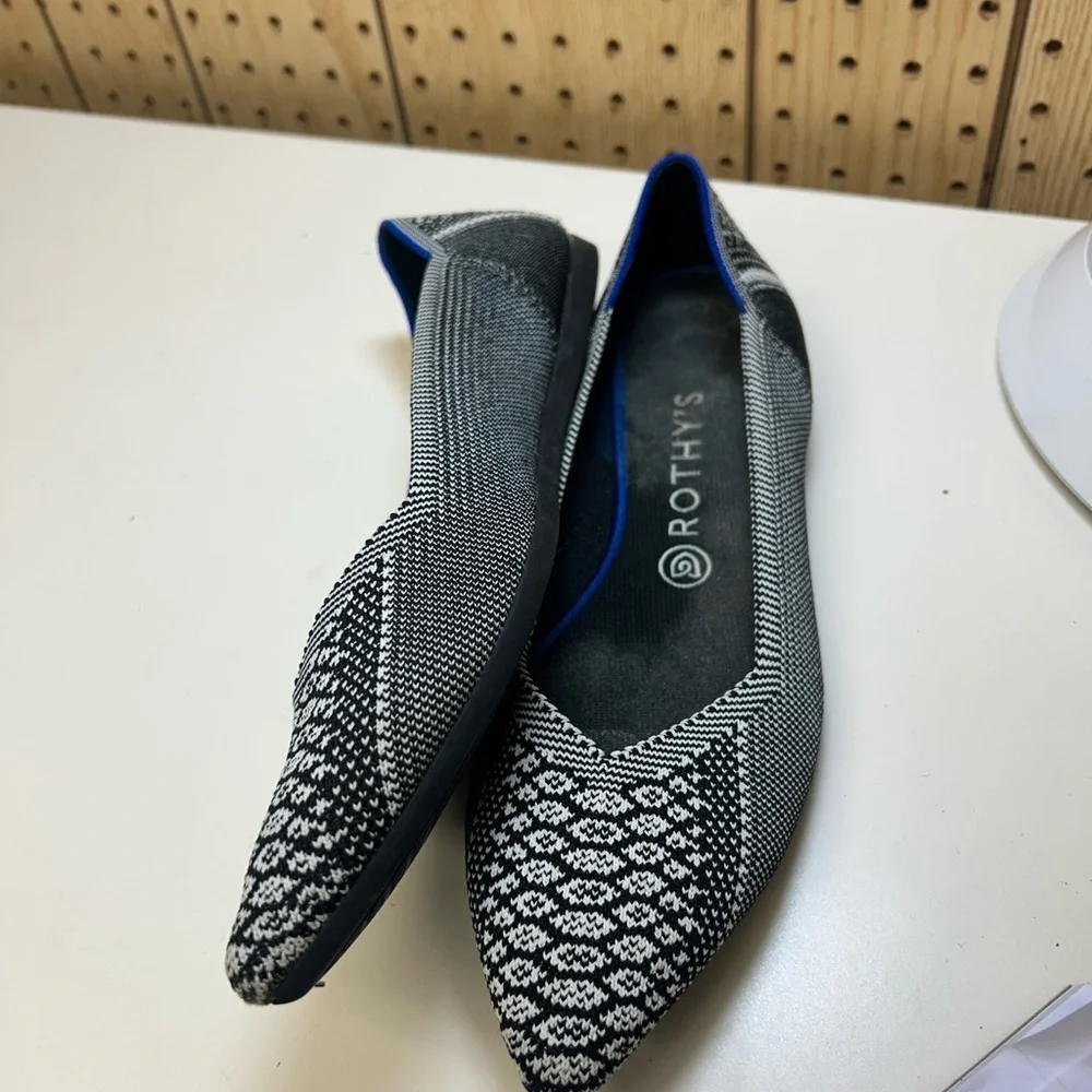Rothy's Python Black and White Patterned Flats